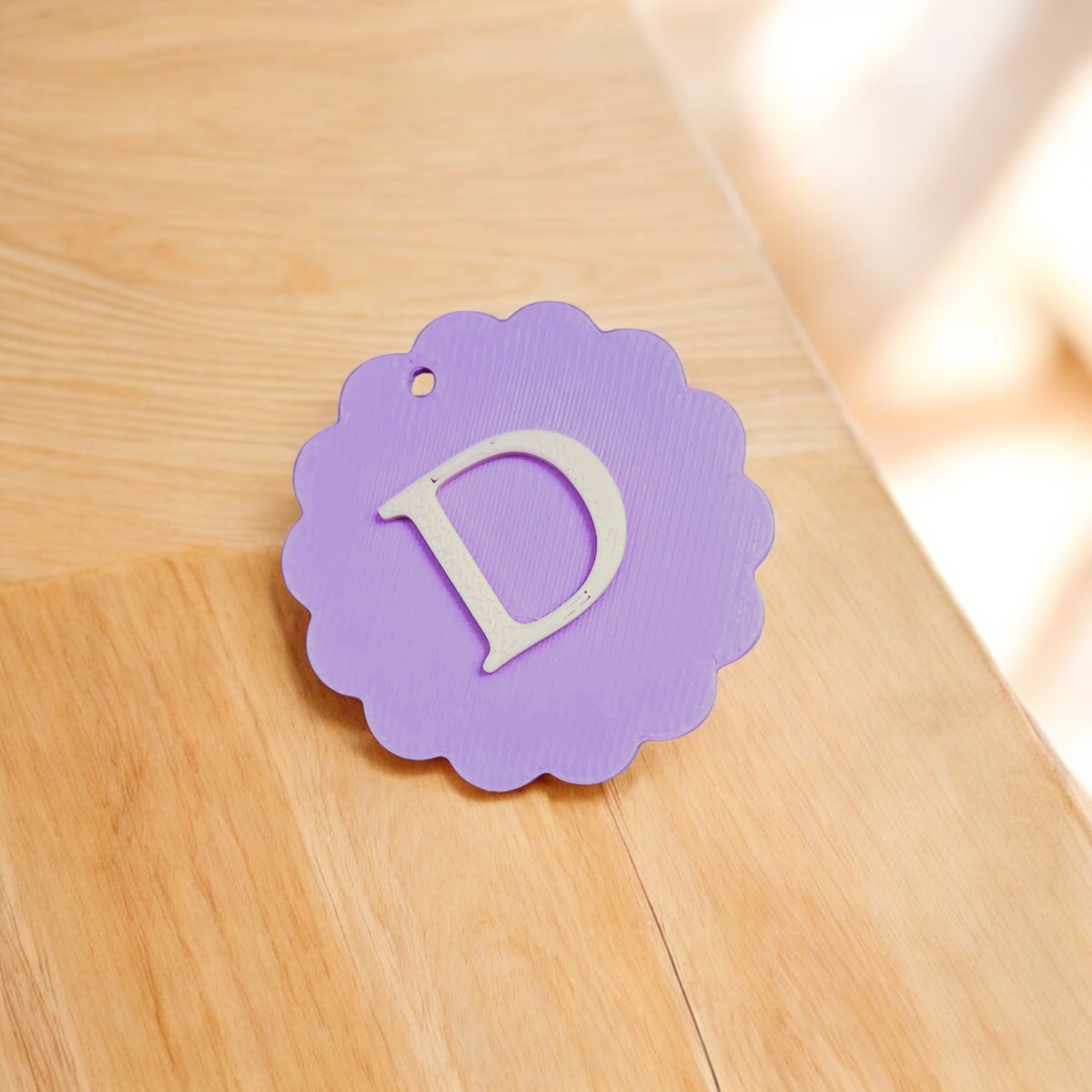 Custom Scalloped Initial Keychains